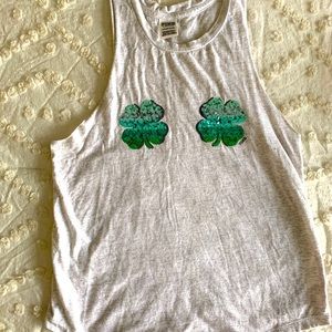 Victoria’s Secret PINK Sequin Shamrock Tank